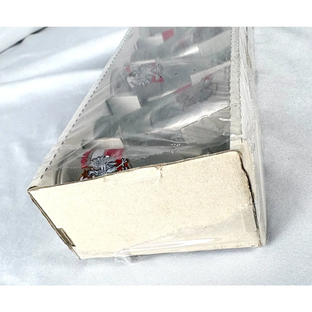 POLSKA Poland Shot Glass Set Lot of 6 White Eagle Flag Souvenir Gift Boxed